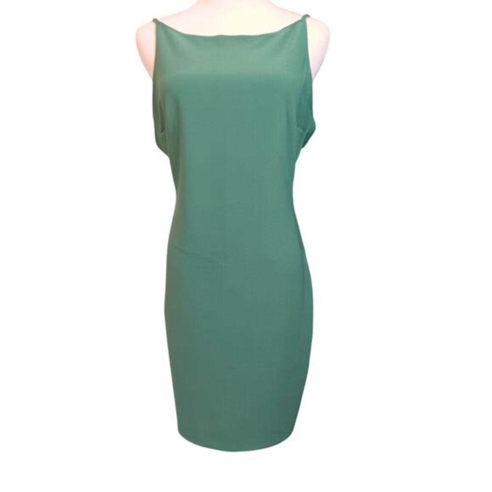 ABERCROMBIE & FITCH Sheath Dress Low Back Straps Party Club Cocktail M Green A&F